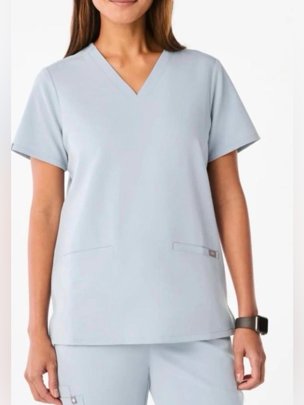 FIGS Casma Three Pocket Scrub Top - Open Skies